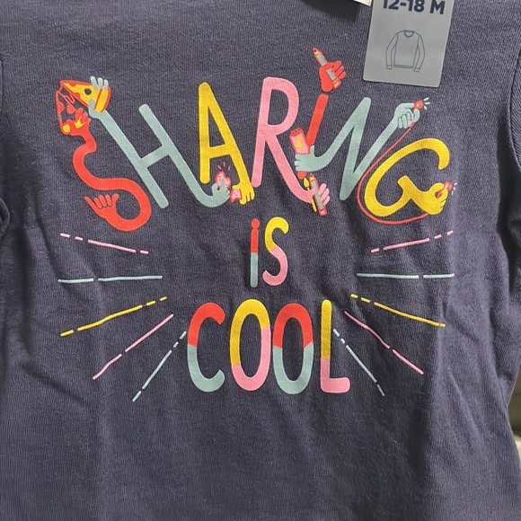 Old Navy 12-18 Month Sharing is Cool Top - Picture 3 of 3
